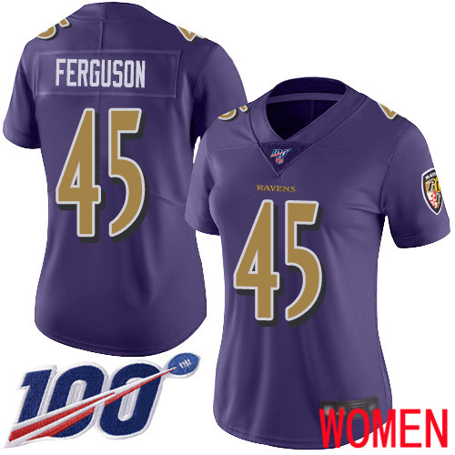 Baltimore Ravens Limited Purple Women Jaylon Ferguson Jersey NFL Football #45 100th Season Rush Vapor Untouchable->youth nfl jersey->Youth Jersey
